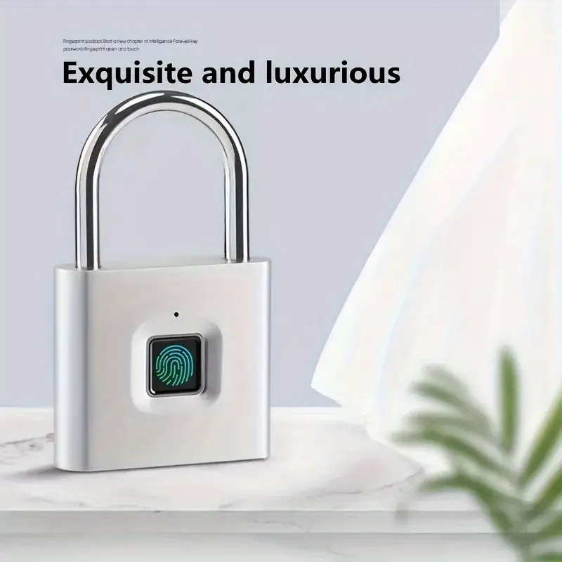 1pc Mini Smart Fingerprint Padlock - Advanced Security Door Lock with Fingerprint Recognition, Anti-Theft Protection, Convenient Keyless Entry, and Long-Lasting USB Rechargeable Battery Life - Perfect for Securing Suitcases and Luggage