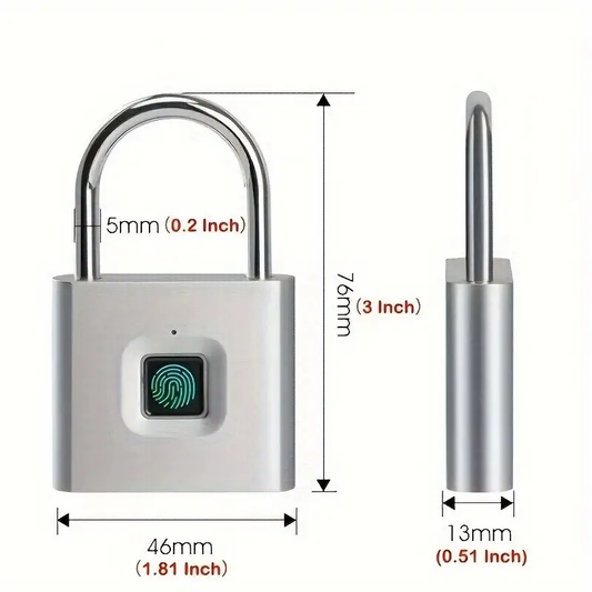 1pc Mini Smart Fingerprint Padlock - Advanced Security Door Lock with Fingerprint Recognition, Anti-Theft Protection, Convenient Keyless Entry, and Long-Lasting USB Rechargeable Battery Life - Perfect for Securing Suitcases and Luggage