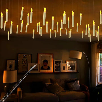 12 Pcs Harry Potter Wand-Inspired Floating LED Candles, Ideal for Christmas, Parties, and Halloween (Magic Wand Remote)