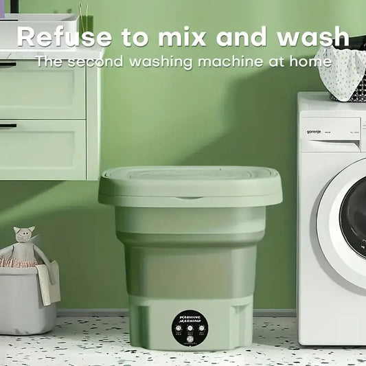 Mini Foldable Washing Machine - Space-Saving, Portable Design, Ideal for Underwear and Small Loads, Perfect for Business Trips, Students, and Families, 8L Capacity, Available in Two Colors