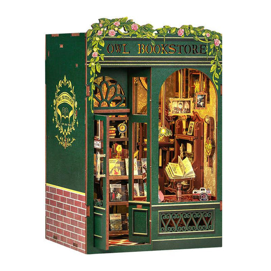 miniature DIY cottage，Small-frame bookends assembly model new product, wooden handmade dollhouse bookends